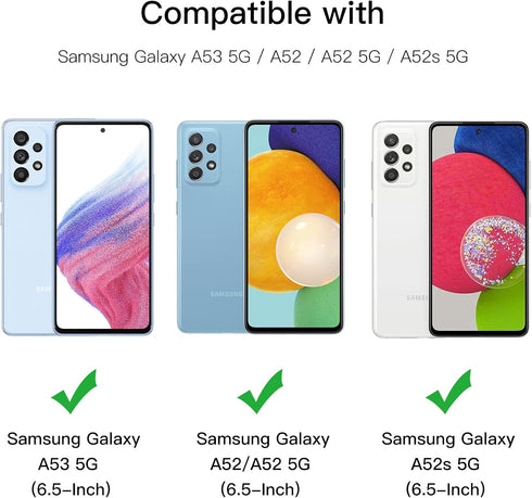 JETech Screen Protector for Samsung Galaxy A53 5G / A52 / A52 5G / A52s 5G, 9H Tempered Glass Film, Anti-Scratch, HD Clear, 3-Pack......
