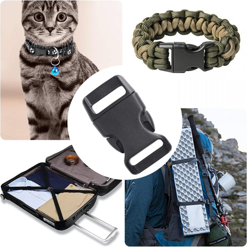 30 Pack 5/8 Inch Side Release Buckles, Contoured Plastic Paracord Bracelet Buckles, Paracord Buckles for Parachute 550 Cord Clips Paracord Bracele...