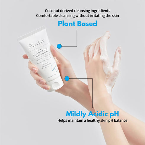 Blanc Doux Oligo Hyaluronic Acid Facial Daily Gentle Deep Foam Cleanser 4.05 Oz Sub-Acidic pH Soft Finish Hydrating Plant-Based Calming Face Wash ...