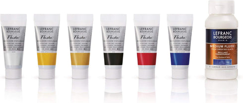 Lefranc Bourgeios Flashe Vinyl Paint, Discovery Set, 6x20ml + Matte Varnish, 7 Count...
