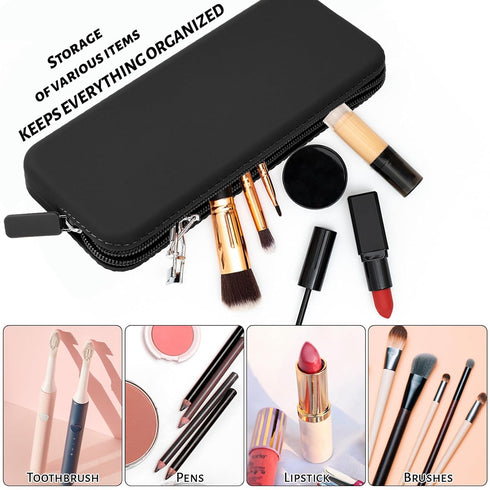 Sakolla Travel Makeup Brush Holder, Silicone Makeup Brush Bag with Zipper Closure, Makeup Brushes Organizer Case Washable Makeup Pouch Holder Case...