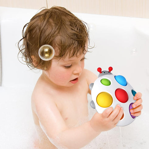 Silicone Flipping Busy Board Toy, Sensory Fidget Gifts for 1-2 Year Old Boy Girl, Early Educational Toddler Baby Toy Travel Toys 12-18 Months - La...