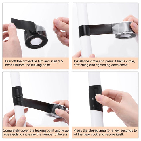 Self Fusing Silicone Tape 1" x 3ft x 0.04" Waterproof Sealing Plumbing Rubber Tape for Water Pipe Hose Leak Silicone Grip Repair Seal, Red...