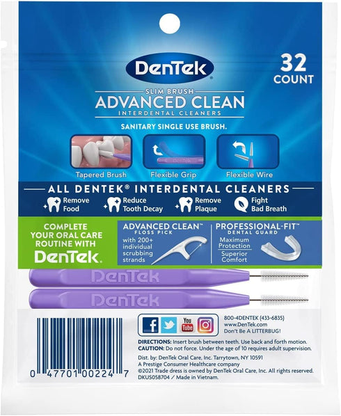Dentek Slim Brush 32 Count Deep Clean Tight Teeth (6 Pack)...