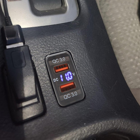 Aramox Dual USB Port Socket QC3.0 Fast Charge Charging Outlet Power Adapter USB Car Socket for FJ Cruiser Fortuner Hilux Tacoma (1.57x0.87 Inch)...