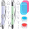 Chuangdi 2 Pcs Diamond Painting Art Drill Pen with Light Diamond Painting Accessories and Tools 12 Pen Heads 2 Anti-Slip Mats 2 Wax Organizer Case...