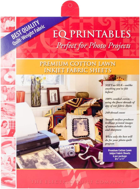 Premium Printable Cotton Lawn Fabric 8.5"X11" 6/Pkg-100% Cotton...