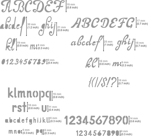 Aleks Melnyk No.34 Metal Stencils, Pyrography, Wood Burning kit 3 PCS Templates, Letters Stencils for Engraving Wood and Patterns, Alphabet and Nu...