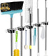 AceMining 5 Racks and 4 Hooks Mop and Broom Holder Wall Mount, Broom Organizer Storage Tool Racks Stainless Steel Heavy Duty Hooks Self Adhesive S...