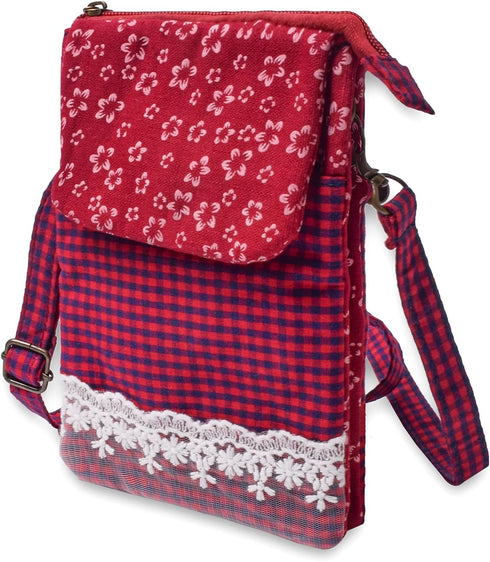 5 Pockets Canvas Crossbody Bag Purse for Women Summer Beach Bag Shoulder Bags Phone Bag Travel Bag Pouch Bags...