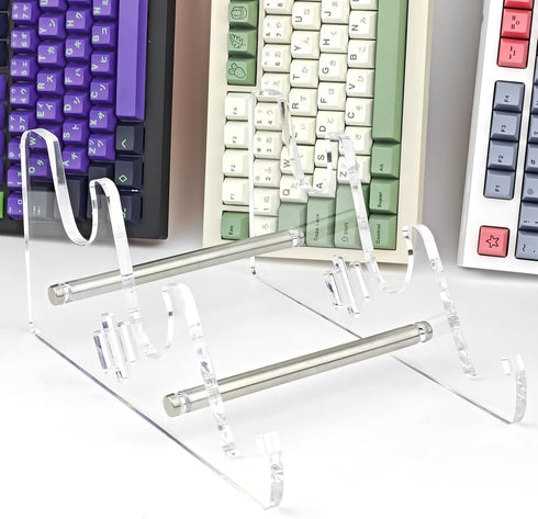3 Tier Acrylic Keyboard Display Stand, Transparent, Sturdy Desktop Holder for Mechanical Keyboards, Office Home...