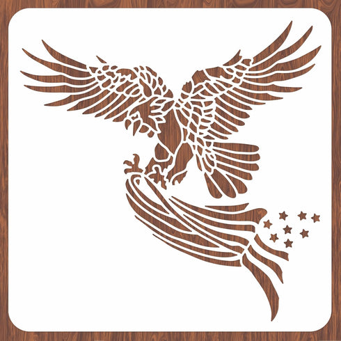 Eagle Wall Stencils Bird Large Stencils for Painting 12x12" Square Reusable Stencils Tile Stencil for Crafts Painting on Wood Paper Canvas Furnitu...