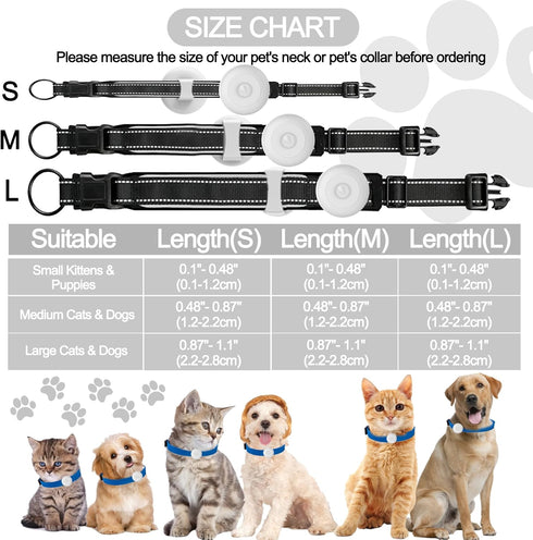 IPX8 Waterproof AirTag Dog Collar Holder, Hidden Air Tag Case for Cat Collar, Anti-Lost Silicone Cover for AirTag GPS Tracker Compatible with Pets...