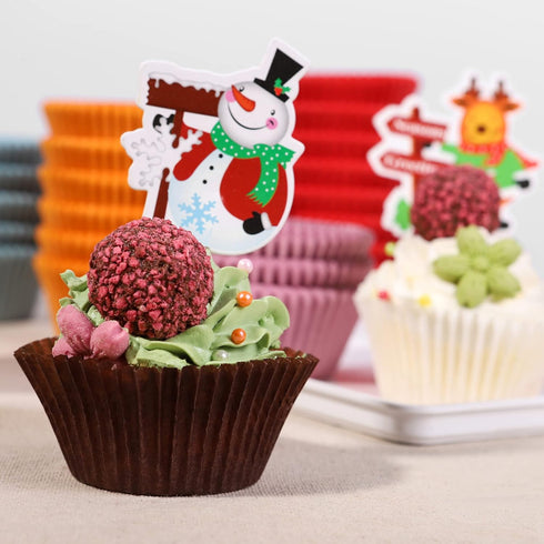 200pcs Standard Rainbow cupcake liners for baking,food-grade cupcake wrappers,greaseproof parchment muffin liners,Christmas cupcake liners for Chr...