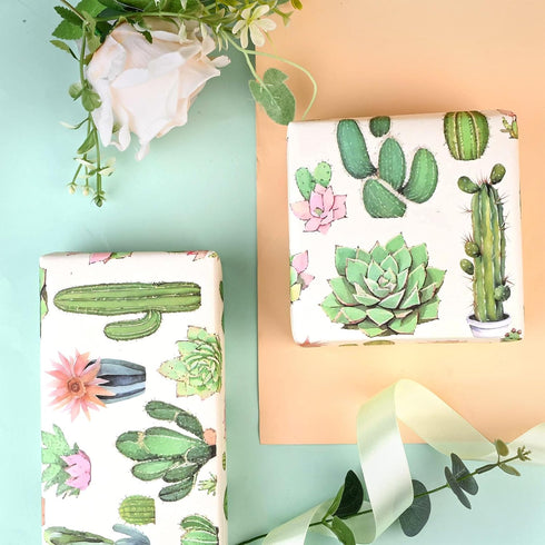12 Sheets 28 * 20 Inches Succulents Wrapping Paper Watercolor Green Succulents Gift Wrap Paper for Birthday Wedding Baby Shower DIY Craft...