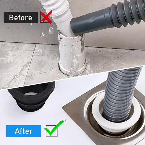 3Pcs Fit Drain Pipe Hose Silicone Plug, Washing Machine Drain Hose Holder, Washing Machine Drain for Bathroom Kitchen, Silicone Plug Sewer Seal Ri...
