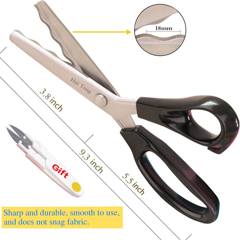 Strong & Sharpe Pinking Shears,Pinking Shears Scissors for Fabric, Serrated and Scalloped Scissors Fabric,3mm,5mm,7mm (Wavy 18mm)...