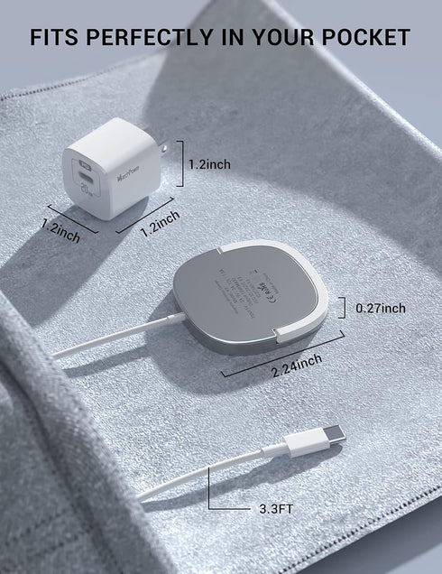 iPhone Magnetic Wireless Charger - Super Fast Mag Safe Charging Pad and 20W PD2.0 USB-C Wall Plug Compatible with iPhone 15 14 13 12 Pro Max Serie...