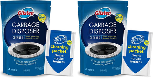 Glisten Garbage Disposer Foaming Cleaner, Lemon Scent, 2-Pack (8 Uses)...