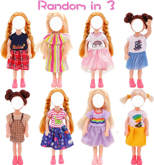 30 PCS 6 Inch Doll Clothes and School Playset with Ballons 3 Girl Dresses 3 Boy Outfits 2 Pair of Shoes and 19 Pcs Study Supplies for 6 Inch Doll ...