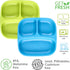 GET FRESH PLA Kids Divided Plates Set – 2-pack Melamine-Free Sectioned Plates for Kids and Toddlers – Stackable BPA-free Childrens Dinnerware Divi...