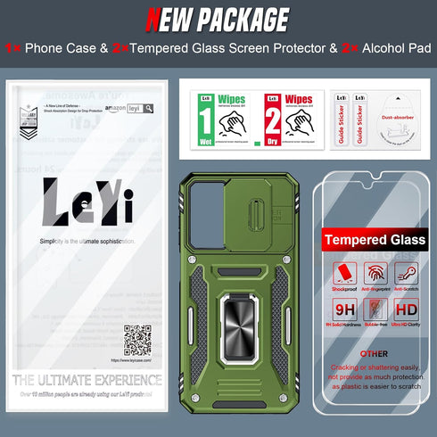 LeYi for Phone Case Galaxy A15-5G: Samsung Galaxy A15 5G Screen Protector with Galaxy A15 5G Case & Magnetic Kickstand, Shockproof Kickstand Capa ...