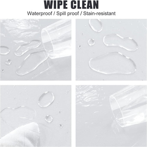 sancua Clear Plastic 100% Waterproof Round Tablecloth - 60 Inch - Vinyl PVC Table Cloth Protector Oil Spill Proof Wipe Clean Table Cover for Dinin...