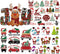 Xmas Iron on Stickers Christmas Patches Santa Claus Decals Snowman Deer Christmas Hat Christmas Tree Bell Penguin Pickup Gloves Heat Transfer Appl...