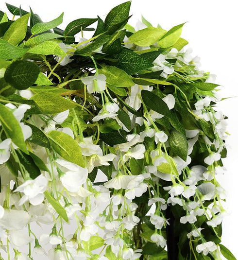 Wisteria Garland Artificial Flowers Wisteria Vine - 5Pcs Total 33ft Fake Wisteria Hanging Flower...