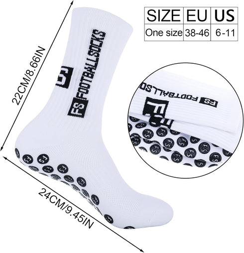 3 Pairs Non Slip Sport Soccer Socks Anti Slip Football Socks Unisex Athletic Sports Socks with Rubber Dots Breathable Basketball Socks for Footbal...