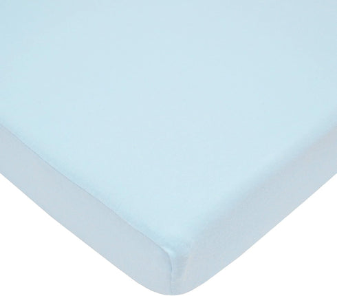 TL Care Supreme 100% Natural Cotton Jersey Knit Mini Crib Sheet, Blue, 24" x 38", Soft Breathable, for Boys and Girls...