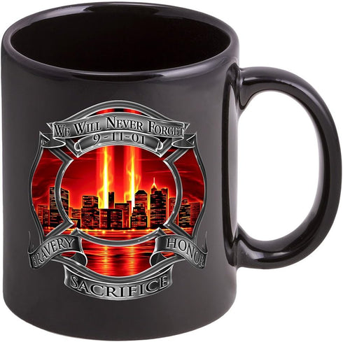 Erazor Bits Coffee Cup with Red Tribute High Honor Logo - Stoneware Mug (Single) Firefighter Gifts...