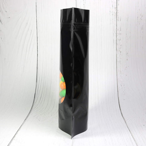 Double-Sided Matte/Glossy Color with Clear Round Window Stand-Up Pouch (100 Bags/Pack) (4" x 6.3", Glossy Black)...