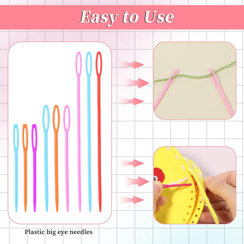 60 Pcs Plastic Sewing Needles Plastic Needles for Kids Large Eye Sewing Needles Yarn Needles Learning Needles for DIY Sewing Handmade Crafts, 2.7/...