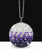 Rear View Mirror Bling Crystal Ball Charms Purple Car Accessories for Women...