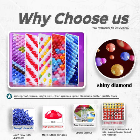 FFPTBNYX Diamond Painting Kits for Adults 5D DIY Diamond Art Kit Paint with Round Full Drill Diamonds for Beginners Gem Paintings Art for Home Wal...