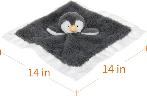 Apricot Lamb Stuffed Animals Soft Security Blanket Gray Penguin Infant Nursery Character Blanket Luxury Snuggler Plush(Gray Penguin, 14 Inches)...