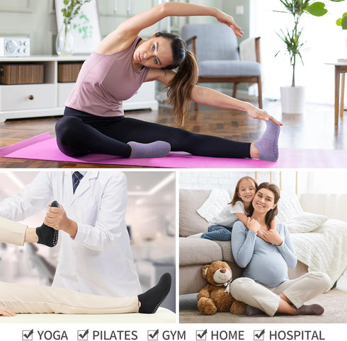 Women Yoga Socks,Non Slip Grip Pilates Socks Unthickened...