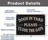 Dogs in Yard Please Close the Gate Sign, Yuntarda(2 Pack) 10x7inches Reflective Metal Signs 0.40 Aluminum Sign Pre-Drilled Holes For Easy Mounting...