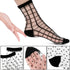 5Pairs Sheer Ankle Socks Black See Through Socks Striped Plaid Dot Cute Transparent Socks for Women Girls...