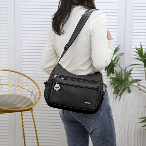 Women Shoulder Handbag Roomy Multiple Satchel Pockets Bag Ladies Crossbody Purse Fashion with Wide Adjustable Strap...
