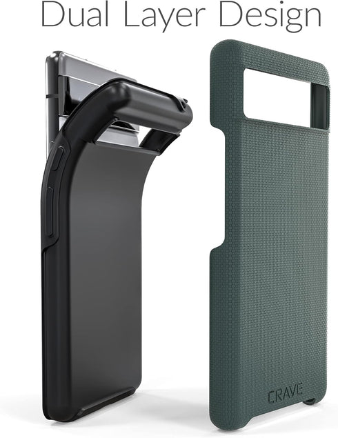 Crave Dual Guard for Google Pixel 6a Case, Shockproof Protection Dual Layer Case for Google Pixel 6a - Shaded Spruce Forest Green...