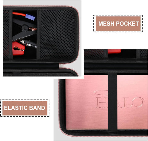 Hard Travel Case for Halo Bolt Air 58830/Halo Bolt Air+ 55500 mWh Portable Emergency Power Kit, Power Bank Storage Holder with Mesh Pocket for AC ...
