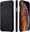 TOOVREN for iPhone X Leather Case Protective Ultra Thin Vintage Anti-Slip Grip Shell Hard Back Cover for iPhone X /10 5.8'' Black...