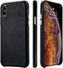 TOOVREN for iPhone X Leather Case Protective Ultra Thin Vintage Anti-Slip Grip Shell Hard Back Cover for iPhone X /10 5.8'' Black...
