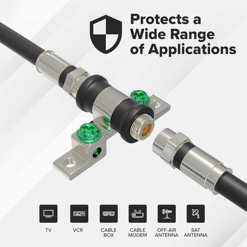 THE CIMPLE CO Coaxial Cable Connectors, 3GHz High Frequency, Ground Block, Coax Extender, RG6, Single Port, Weather Seal Boots, F-Type, Antenna, S...