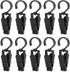 10 PCS Super Strong Plastic Swivel Hanging Hooks Home Swivel Laundry Clips Curtain Clips Clothes Pins Beach Towel Clips, 4.3inch, Black...