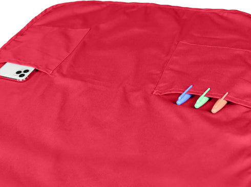 DALIX Apron Commercial Restaurant Home Bib Spun Poly Cotton Kitchen Aprons (2 Pockets) in Red...