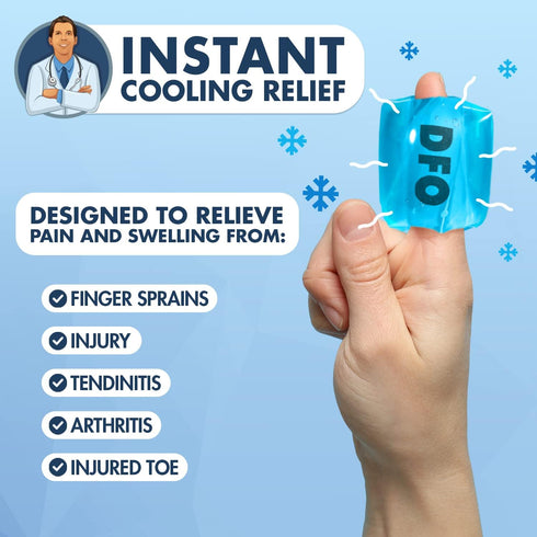 Dr. Frederick's Original Frosty Fingers - 2pc - Finger Gel Ice Packs - Finger Ice Pack Wrap - Thumb Ice Pack - Reusable Ice Pack Sleeves - for Inj...
