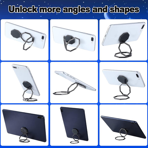 3 Pieces Cellphone Ring Holder Foldable Finger Kickstand 360° Rotation Cell Phone Stand Adjustable Phone Holder for Desk, Magnetic Car Mount, Phon...